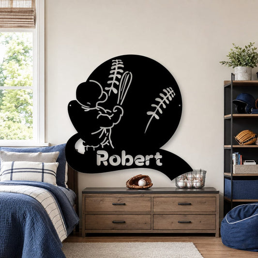 Rusty Rooster Fabrication & Design Personalized Baseball Player Metal Wall Art (A68)
