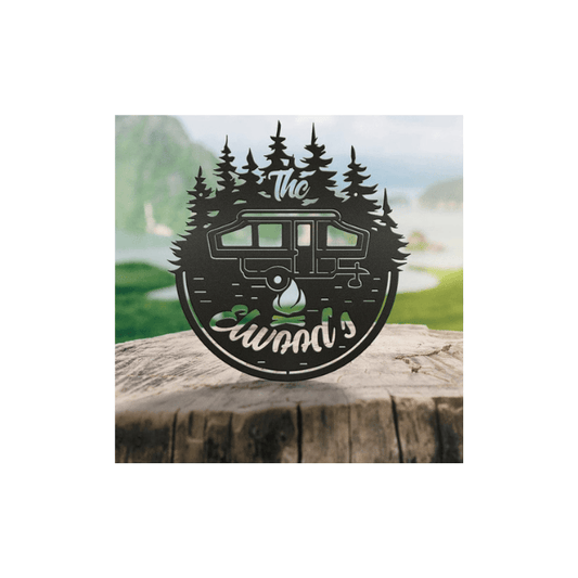 Rusty Rooster Fabrication & Design Personalized Camping Sign, 5th Wheel, Motor home, Bumper pull, Airstream & Pop-up (Z50)