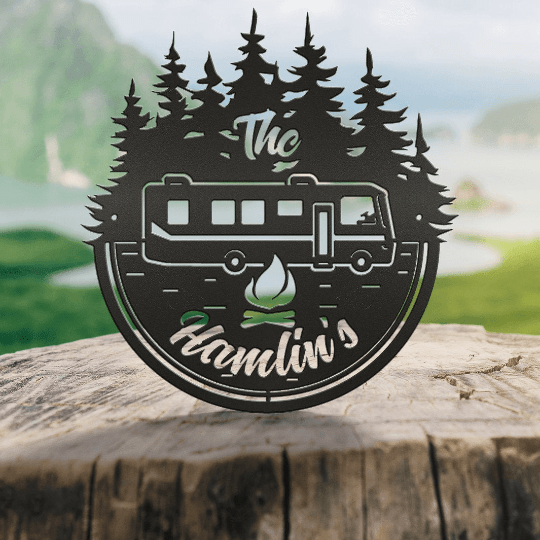 Rusty Rooster Fabrication & Design Personalized Camping Sign, 5th Wheel, Motor home, Bumper pull, Airstream & Pop-up (Z50)
