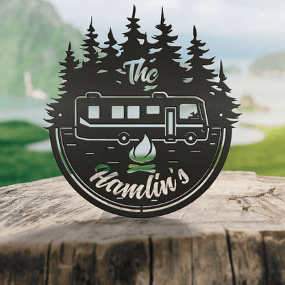 Rusty Rooster Fabrication & Design Personalized Camping Sign, 5th Wheel, Motor home, Bumper pull, Airstream & Pop-up (Z50)
