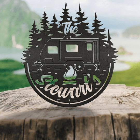 Rusty Rooster Fabrication & Design Personalized Camping Sign, 5th Wheel, Motor home, Bumper pull, Airstream & Pop-up (Z50)