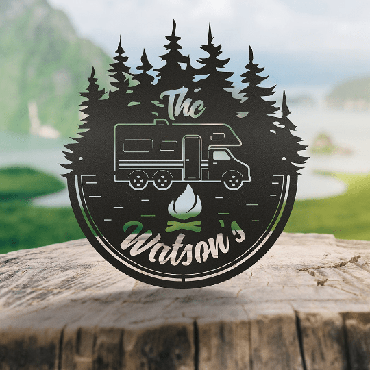 Rusty Rooster Fabrication & Design Personalized Camping Sign, 5th Wheel, Motor home, Bumper pull, Airstream & Pop-up (Z50)