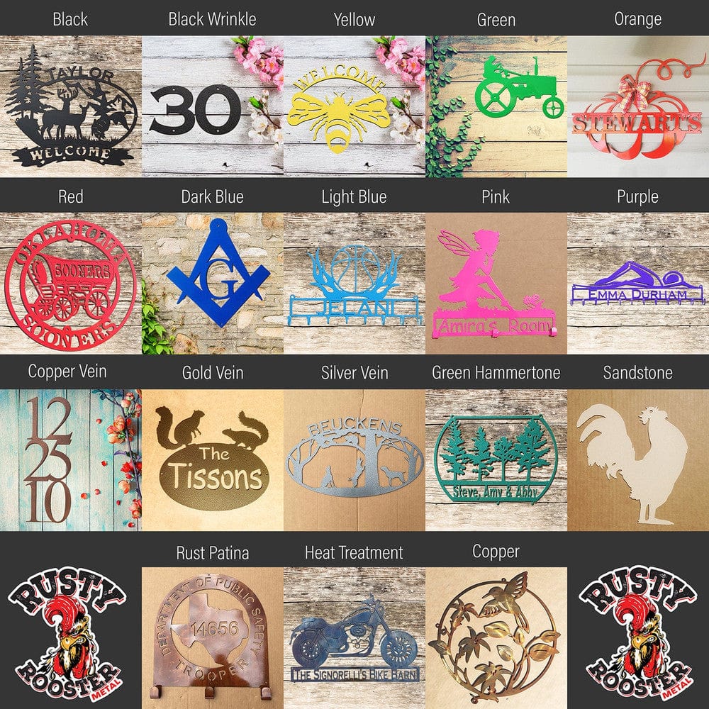 Rusty Rooster Fabrication & Design Personalized Camping Sign, 5th Wheel, Motor home, Bumper pull, Airstream & Pop-up (Z50)