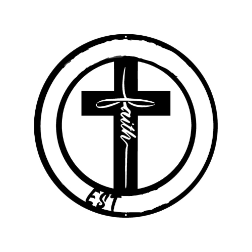 Rusty Rooster Fabrication & Design Personalized Faith & Cross Metal Wall Art – Custom Christian Home Decor (U40)