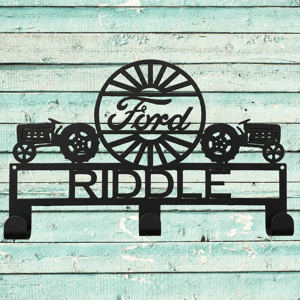Rusty Rooster Fabrication & Design Personalized Ford Tractor Hat & Coat Rack – Farm Gift (V14)