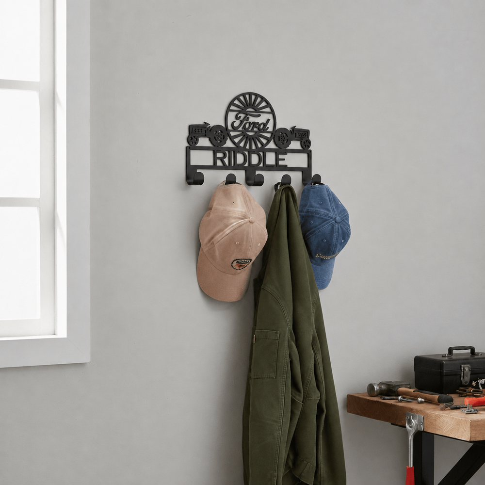 Rusty Rooster Fabrication & Design Personalized Ford Tractor Hat & Coat Rack – Farm Gift (V14)