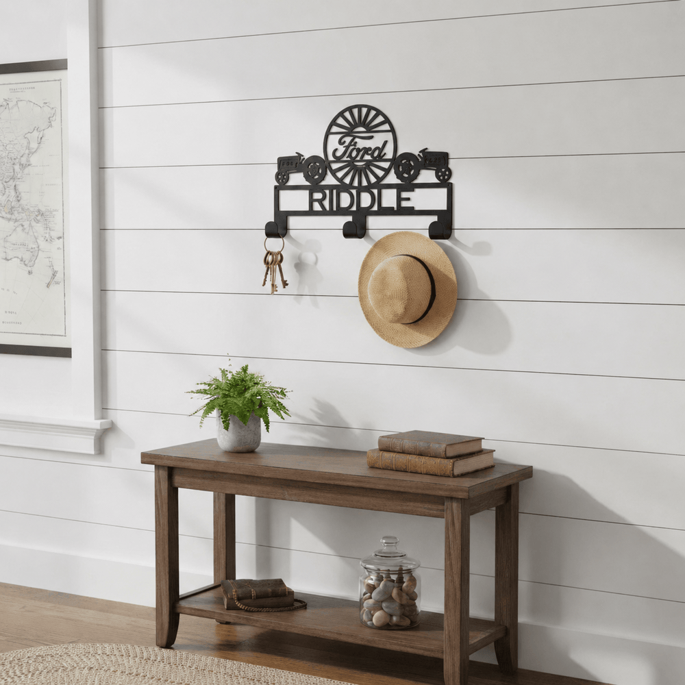 Rusty Rooster Fabrication & Design Personalized Ford Tractor Hat & Coat Rack – Farm Gift (V14)