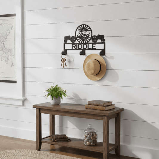 Rusty Rooster Fabrication & Design Personalized Ford Tractor Hat & Coat Rack – Farm Gift (V14)