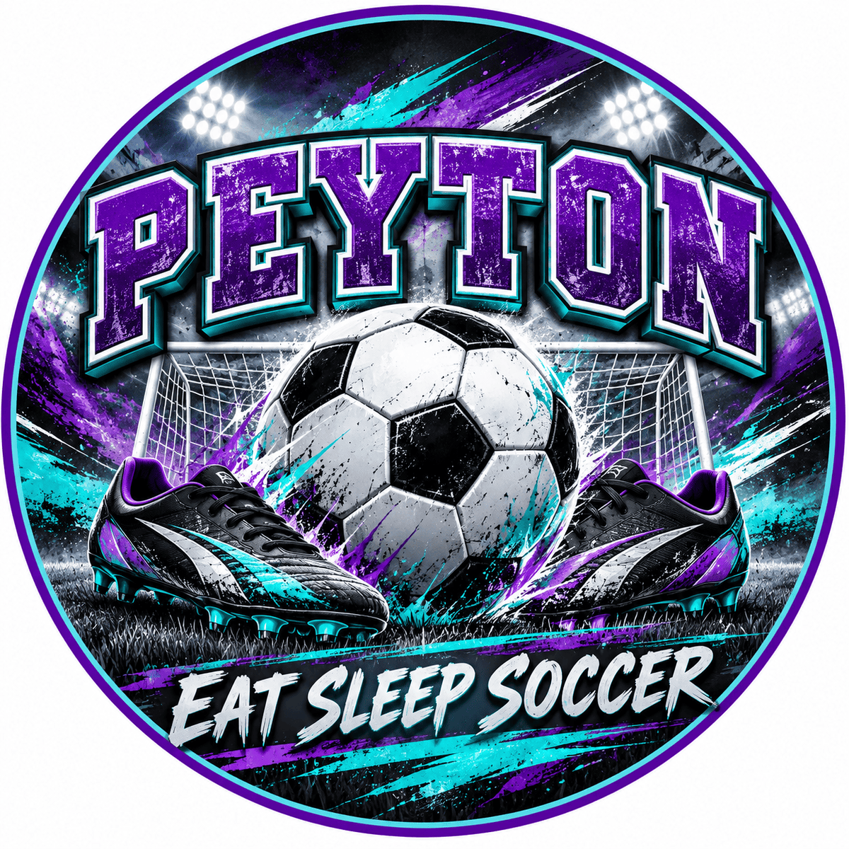 Rusty Rooster Fabrication & Design Personalized Full-Color Steel Sign Personalized Eat Sleep Soccer Round Steel Sign (Sub A101)