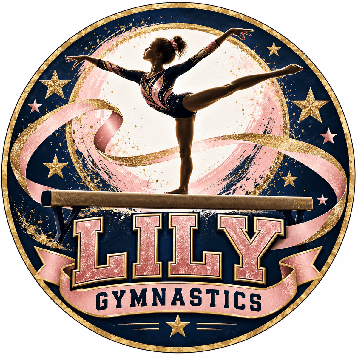 Rusty Rooster Fabrication & Design Personalized Full-Color Steel Sign Personalized Gymnastics Round Steel Sign (Sub A102)