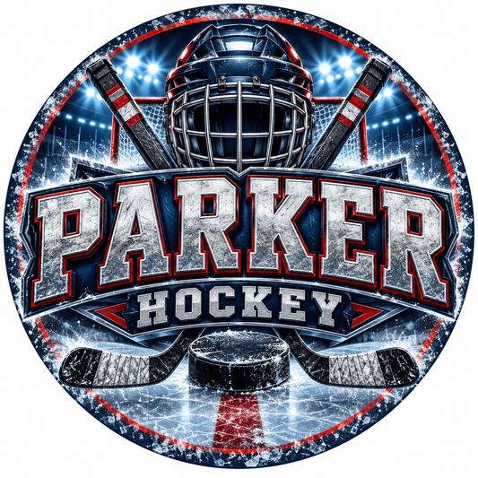 Rusty Rooster Fabrication & Design Personalized Full-Color Steel Sign Personalized Hockey Round Steel Sign (Sub A112)