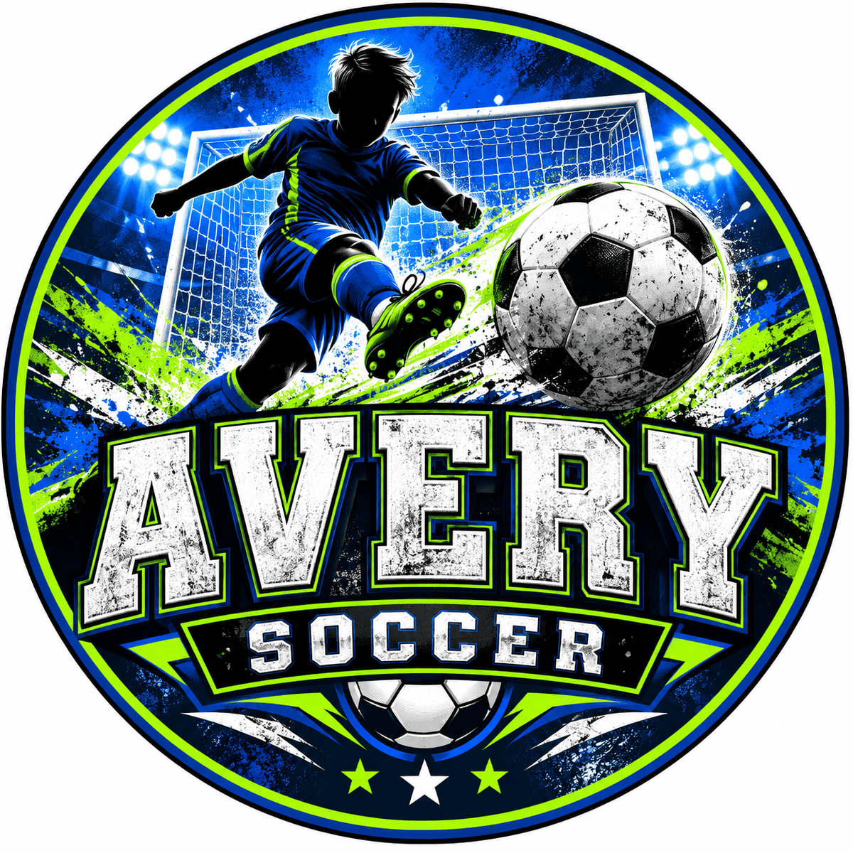 Rusty Rooster Fabrication & Design Personalized Full-Color Steel Sign Personalized Soccer Round Steel Sign (Sub A100)