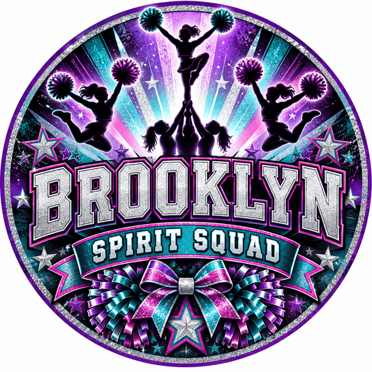 Rusty Rooster Fabrication & Design Personalized Full-Color Steel Sign Personalized Spirit Squad Cheer Round Steel Sign (Sub A111)