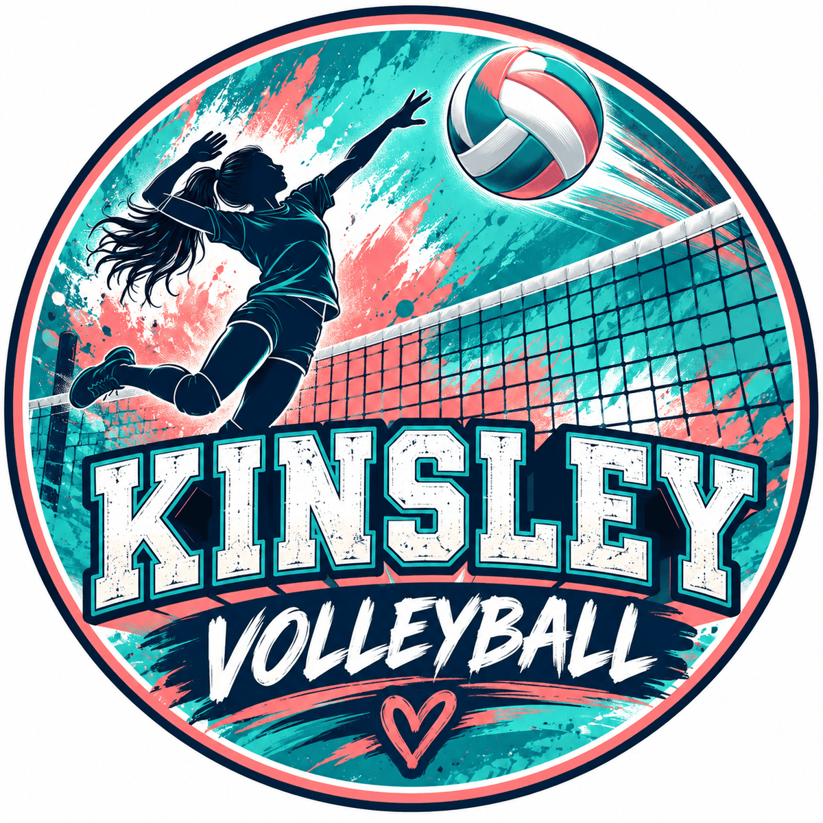 Rusty Rooster Fabrication & Design Personalized Full-Color Steel Sign Personalized Volleyball Round Steel Sign (Sub A108)
