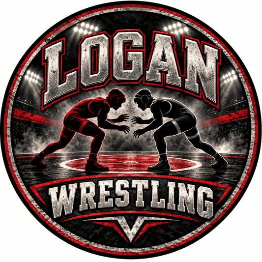 Rusty Rooster Fabrication & Design Personalized Full-Color Steel Sign Personalized Wrestling Round Steel Sign (Sub A104)