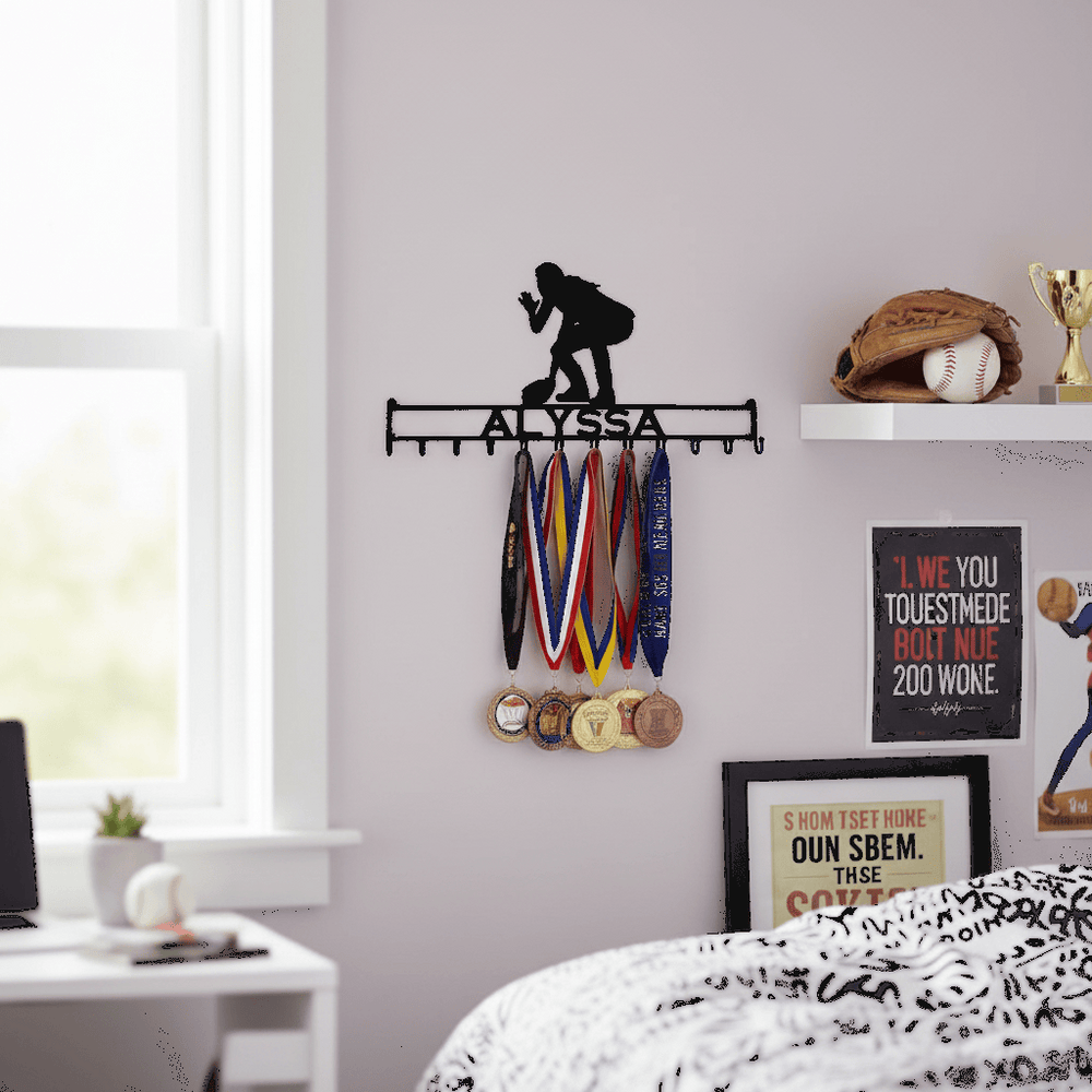 Rusty Rooster Fabrication & Design Personalized Girls Softball Medal Holder – 12 Hooks (I19)
