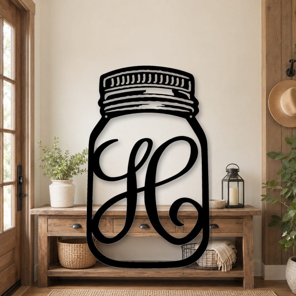 Rusty Rooster Fabrication & Design Personalized Mason Jar Monogram Metal Sign (B70)