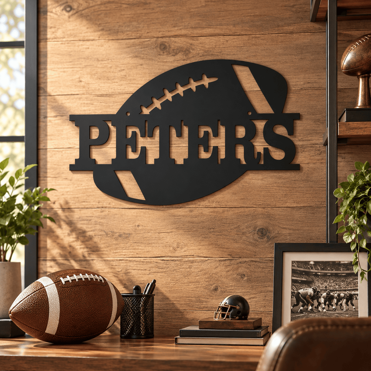 Rusty Rooster Fabrication & Design Personalized Metal Sign Personalized Football Family Name Metal Sign (D87)