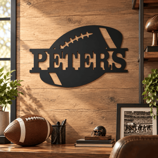 Rusty Rooster Fabrication & Design Personalized Metal Sign Personalized Football Family Name Metal Sign (D87)