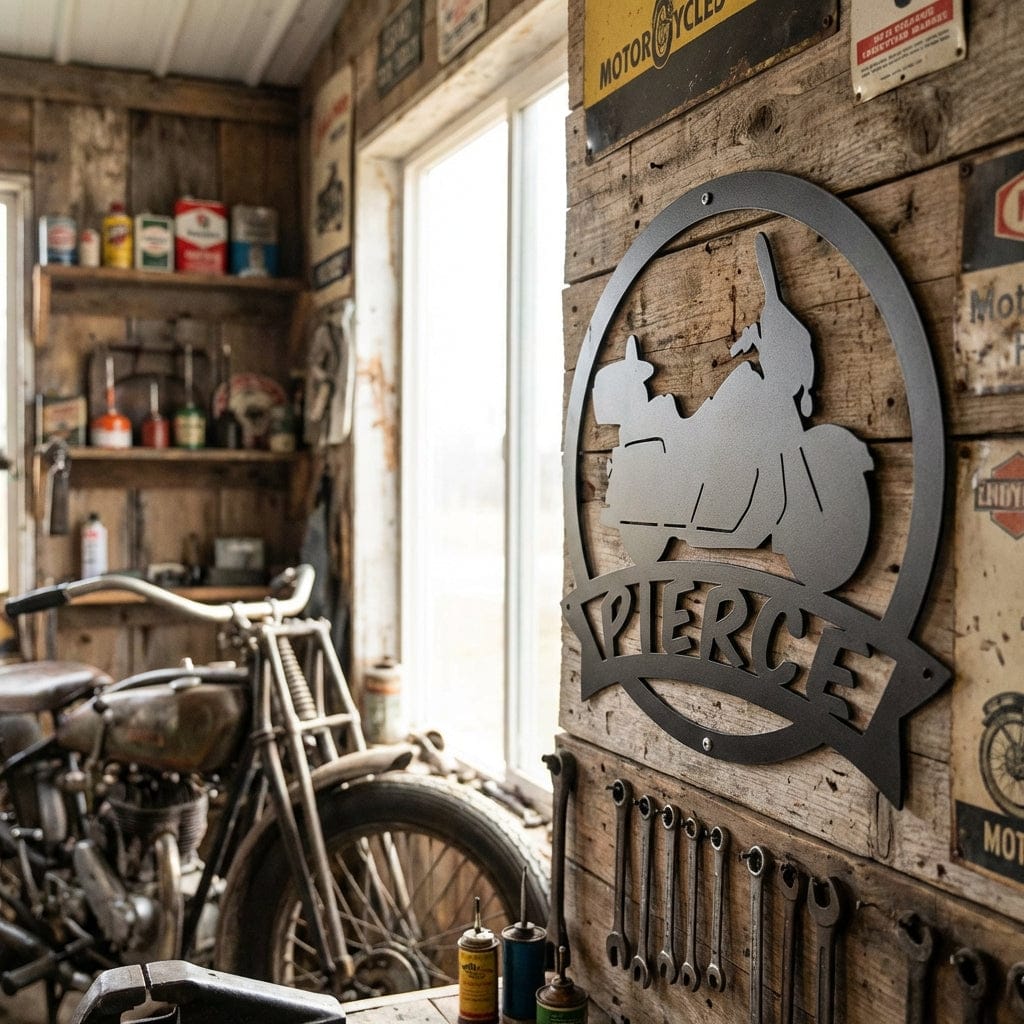 Rusty Rooster Fabrication & Design Personalized motorcycle sign, Custom metal sign, Gift for dad, Personalized sign, Metal sign, Motorcycle sign (Y31)