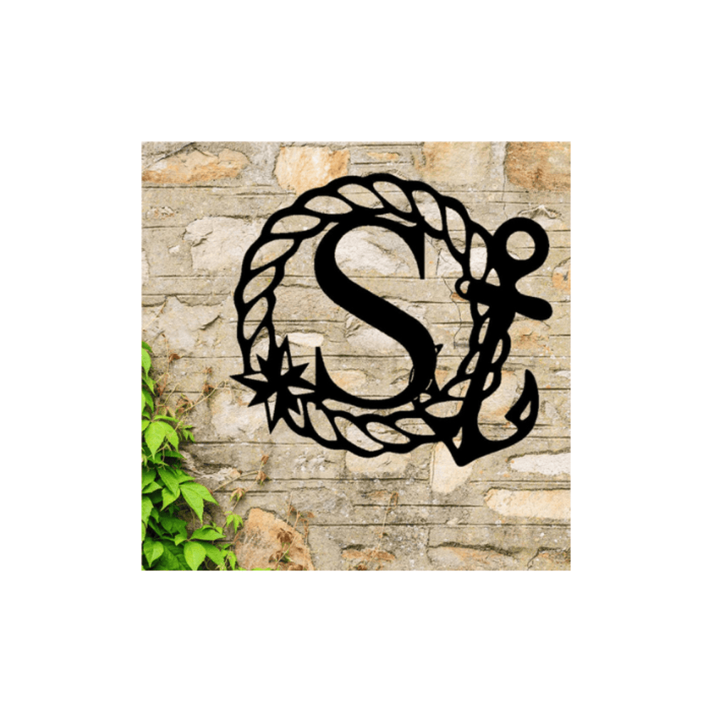 Rusty Rooster Fabrication & Design Personalized Nautical Monogram Metal Sign (A50)