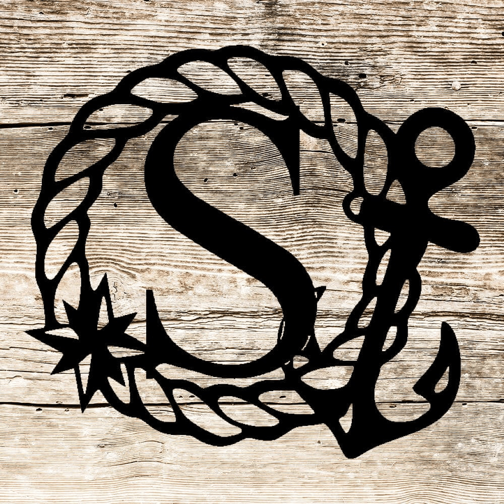 Rusty Rooster Fabrication & Design Personalized Nautical Monogram Metal Sign (A50)