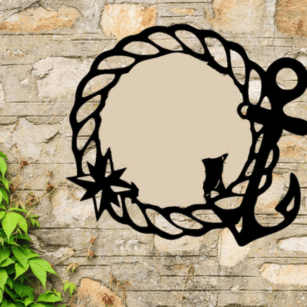 Rusty Rooster Fabrication & Design Personalized Nautical Monogram Metal Sign (A50)