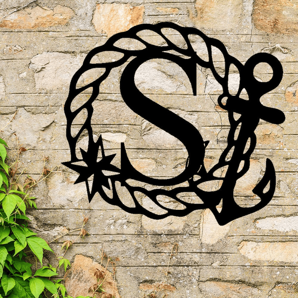 Rusty Rooster Fabrication & Design Personalized Nautical Monogram Metal Sign (A50)