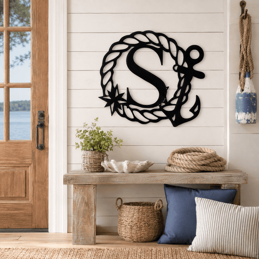 Rusty Rooster Fabrication & Design Personalized Nautical Monogram Metal Sign (A50)