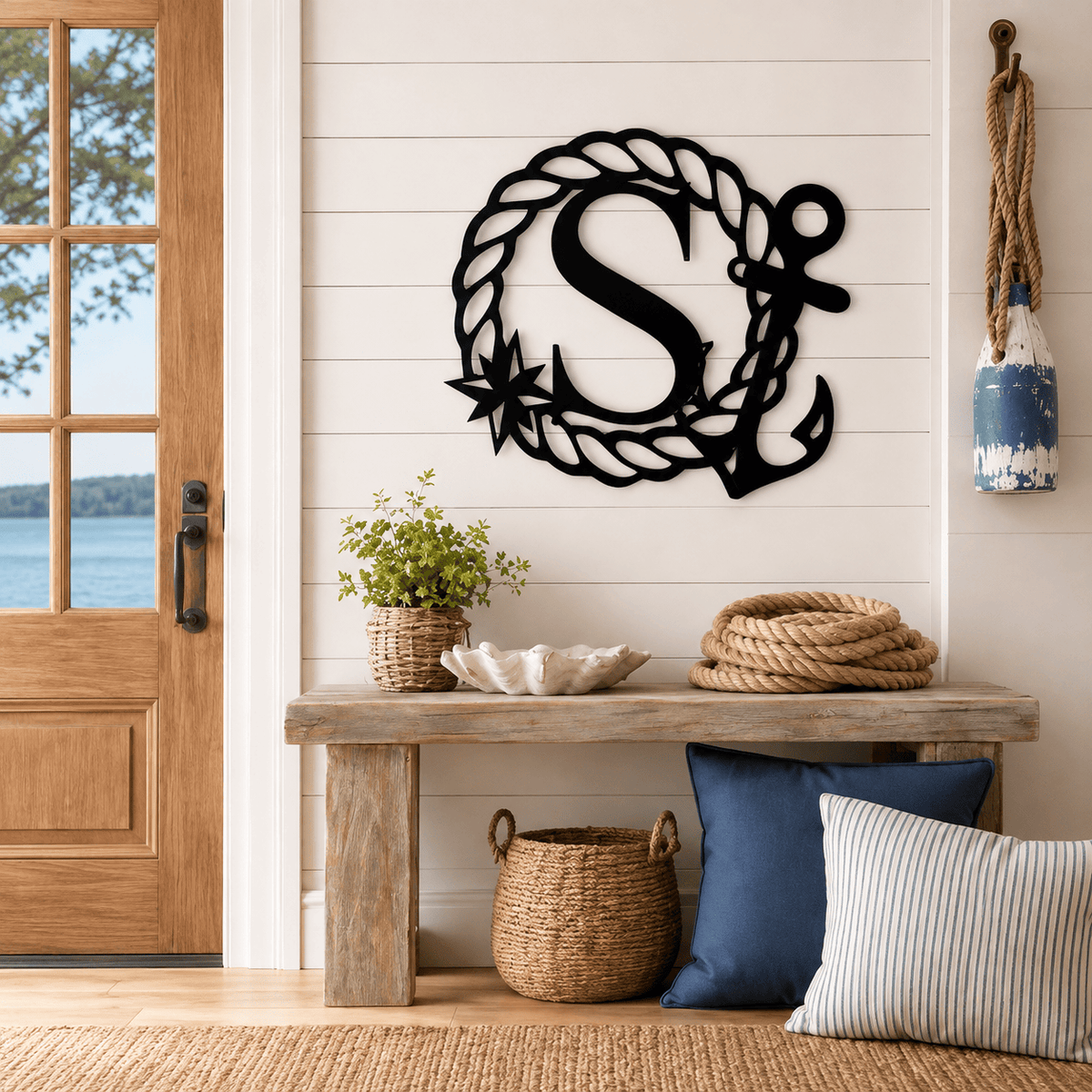 Rusty Rooster Fabrication & Design Personalized Nautical Monogram Metal Sign (A50)