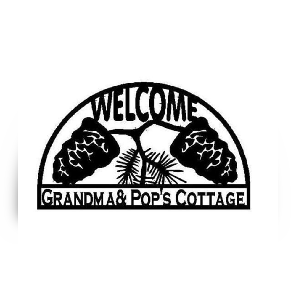 Rusty Rooster Fabrication & Design Personalized Pine Cone Welcome Metal Sign (W4)