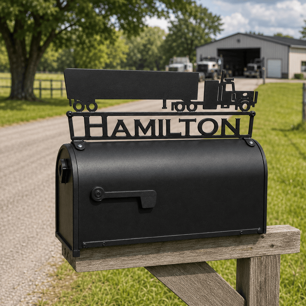 Rusty Rooster Fabrication & Design Personalized Semi Truck Mailbox Topper (Y24)