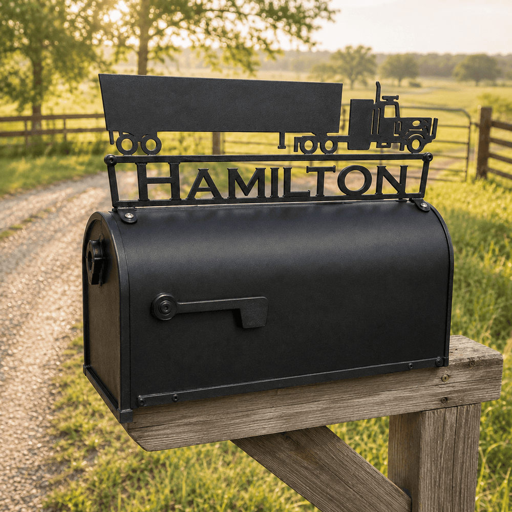 Rusty Rooster Fabrication & Design Personalized Semi Truck Mailbox Topper (Y24)
