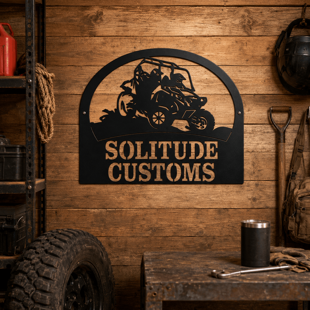 Rusty Rooster Fabrication & Design Personalized Side-by-Side UTV Metal Sign (E45)