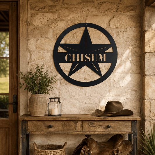 Rusty Rooster Fabrication & Design Personalized Star Monogram Metal Sign (D46)