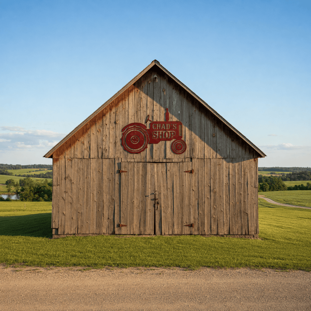 Rusty Rooster Fabrication & Design Personalized Tractor Oval Metal Sign (G11)
