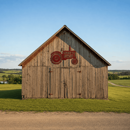 Rusty Rooster Fabrication & Design Personalized Tractor Oval Metal Sign (G11)