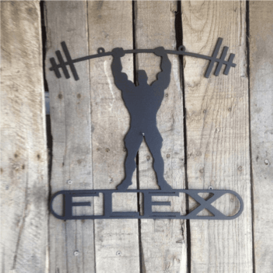Rusty Rooster Fabrication & Design Personalized Weightlifter Metal Gym Sign (K14)
