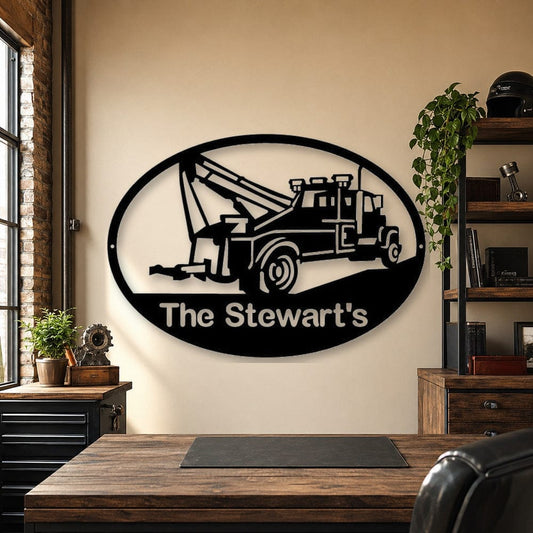 Rusty Rooster Fabrication & Design Personalized Wrecker Tow Truck Metal Sign (A83)