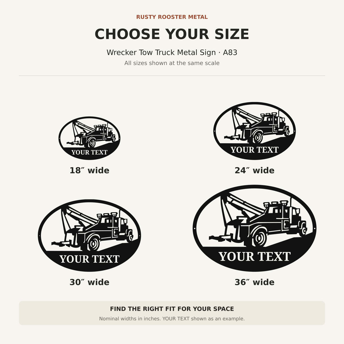 Rusty Rooster Fabrication & Design Personalized Wrecker Tow Truck Metal Sign (A83)