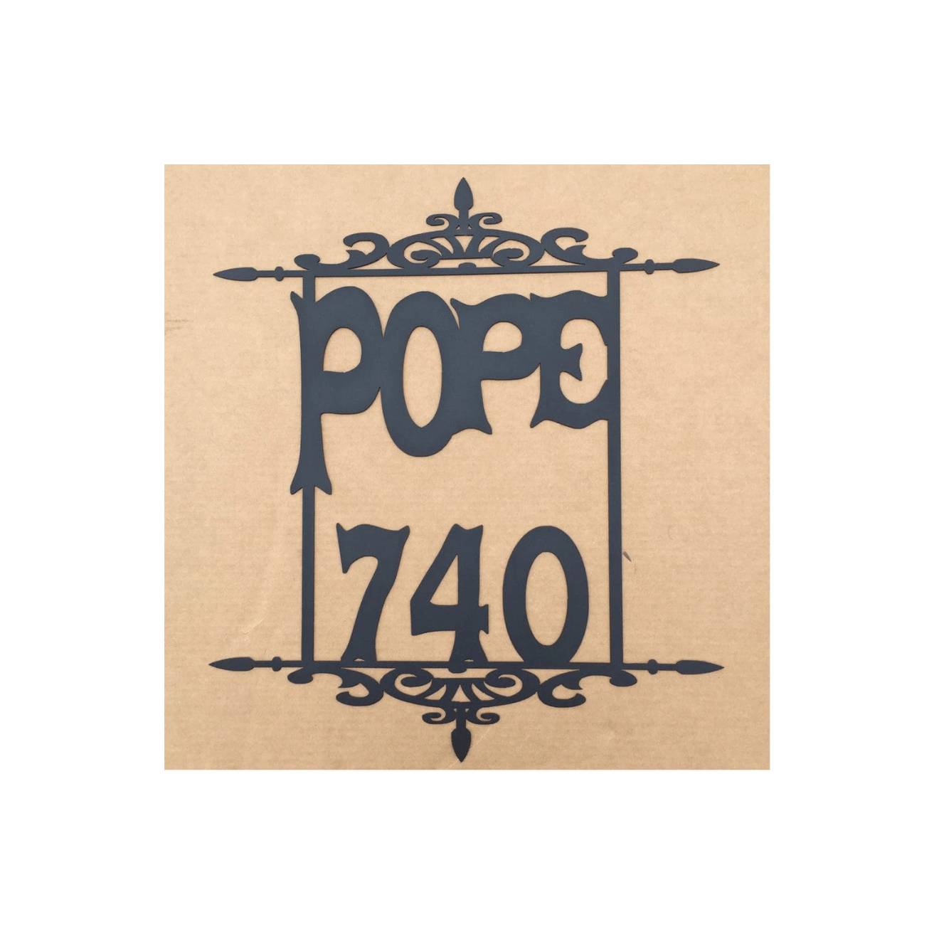 Rusty Rooster Fabrication & Design Physical product Address Sign Metal Sign with Custom Text and Scroll Work (K5)