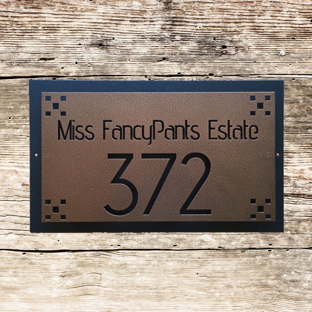 Rusty Rooster Fabrication & Design Physical product Address Sign with Backing plate and Standoffs (O27)