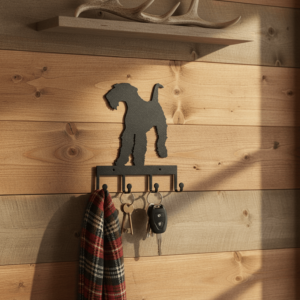 Airedale Terrier Metal Key Holder – Rusty Rooster Metal