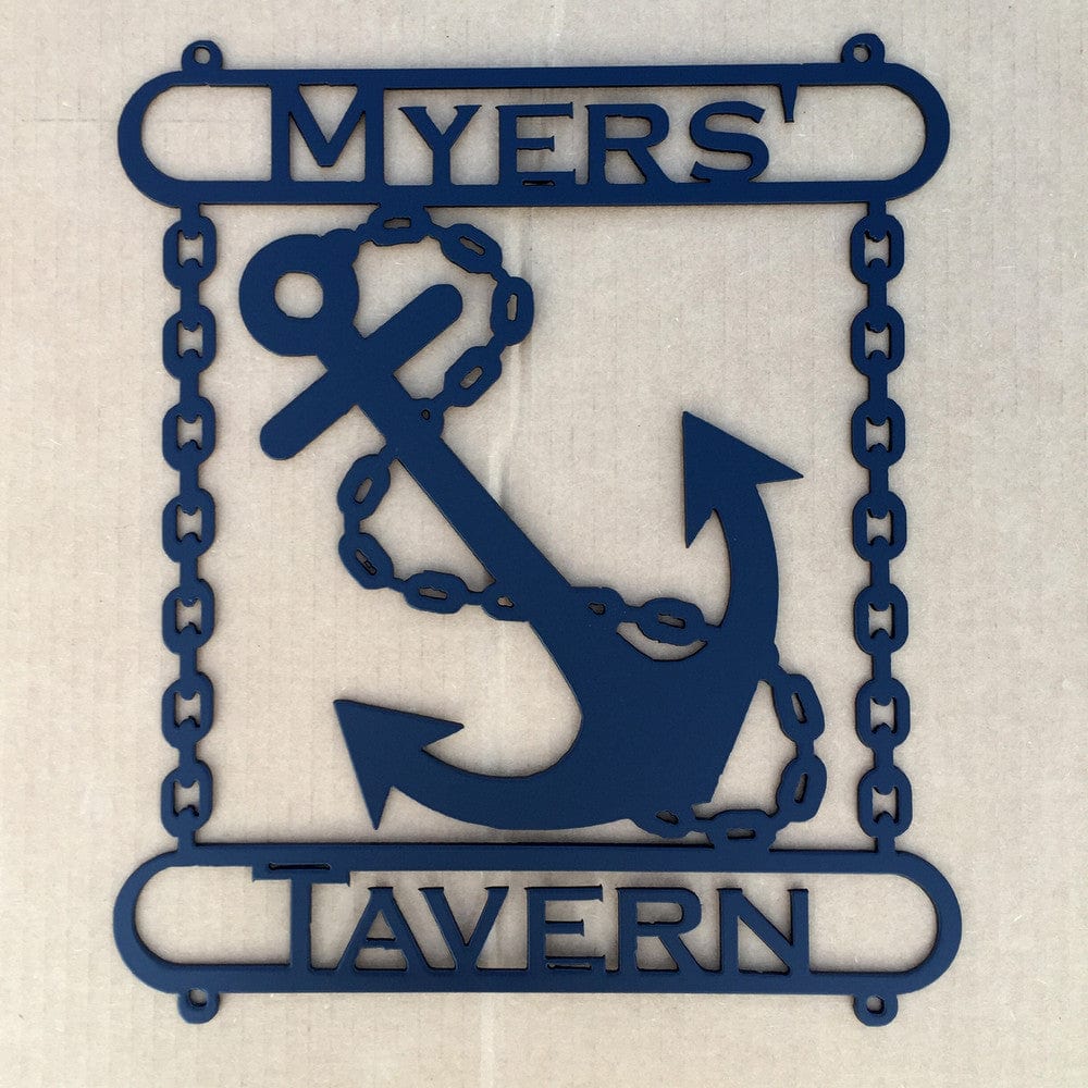 Anchor Line and Chain Metal Sign | Ship Anchor Chain Sign