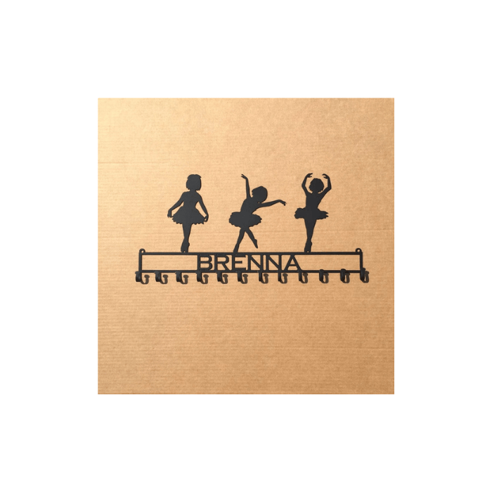 Rusty Rooster Fabrication & Design Physical product Ballerina / Dancer Medal Rack with Personalized Text (W27)