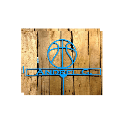 Rusty Rooster Fabrication & Design Physical product Basketball Garden Stake with Personalized Text Box (Z25)