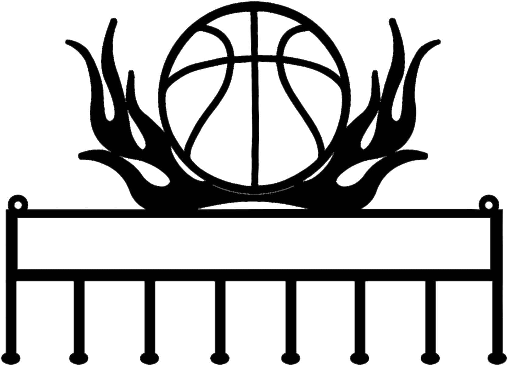 Rusty Rooster Fabrication & Design Physical product Basketball Lover’s Flaming Medal Display Rack (I11)