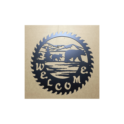 Rusty Rooster Fabrication & Design Physical product Bear With Cubs Welcome Saw Blade (B36)