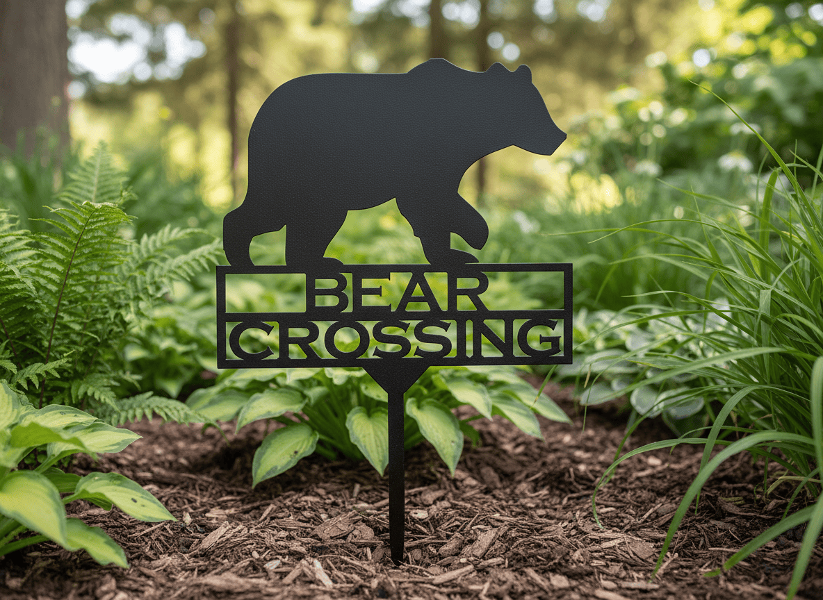 Rusty Rooster Fabrication & Design Physical product Beautiful Bear Wildlife Garden Stake (A80)