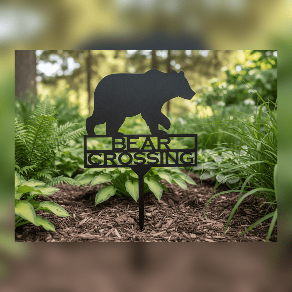 Rusty Rooster Fabrication & Design Physical product Beautiful Bear Wildlife Garden Stake (A80)